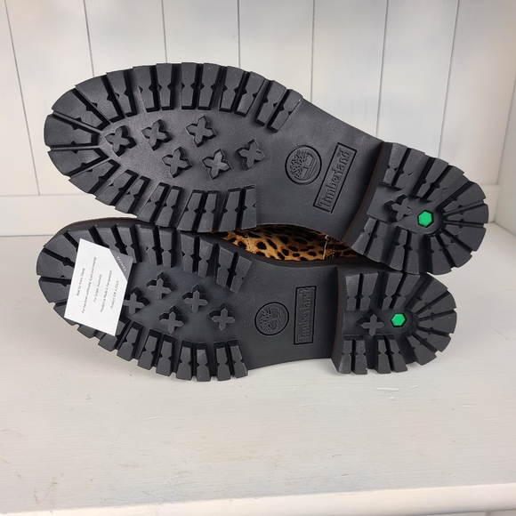 NWT Timberland London Square Leopard Print Calf Hair Mid Hiker Safari Boots - Picture 11 of 15